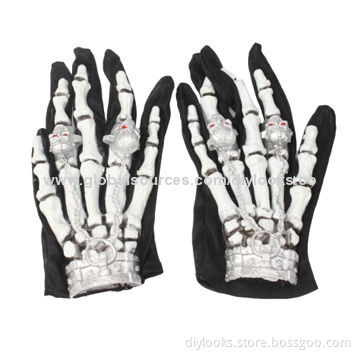 Halloween Scary Skeleton Bones Glow Gloves
